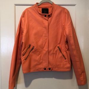 Jack Faux Leather Peach Moto Jacket - Large